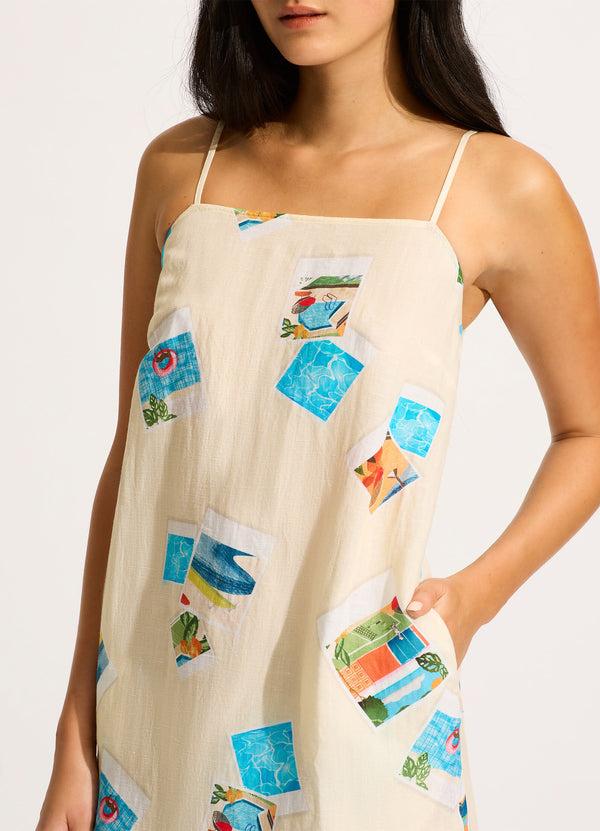 Seafolly Sunset Bandeau Mini Dress - Ecru