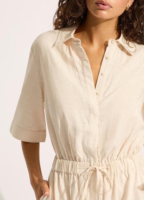 Seafolly Sunside Playsuit - Ecru