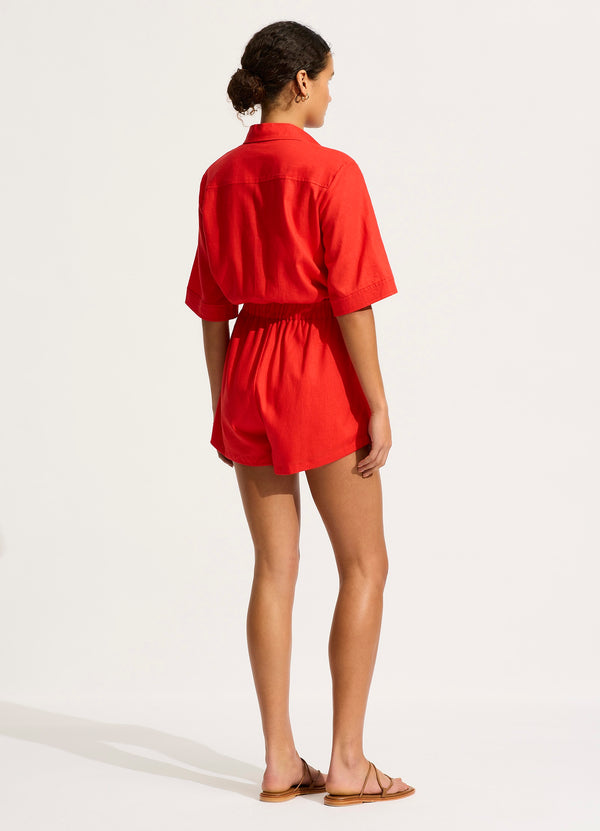 Seafolly Sunside Playsuit - Flame