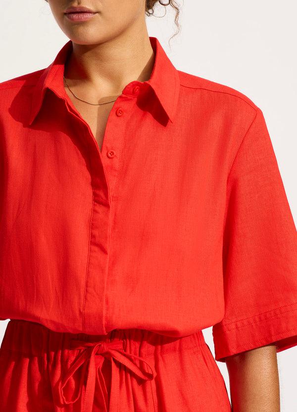 Seafolly Sunside Playsuit - Flame