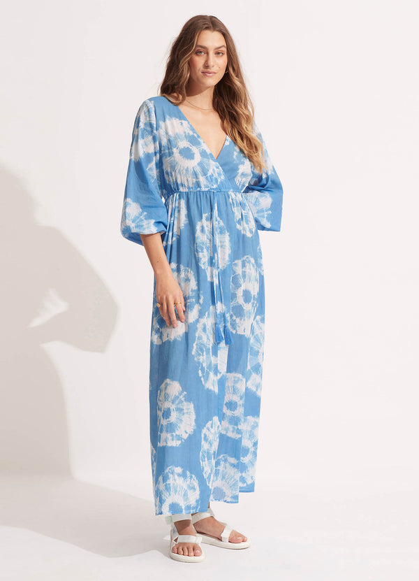 Seafolly Tie Dye Maxi Dress - Azure