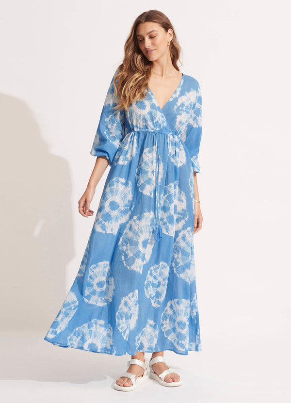 seafolly Tie Dye Maxi Dress - Azure