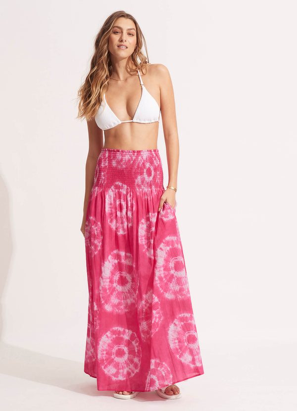 Seafolly Tie Dye Maxi Skirt/Dress - Rose Pink