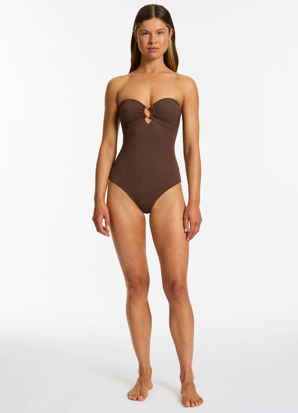 seafolly Tirari Nights Bandeau One Piece - Chocolate