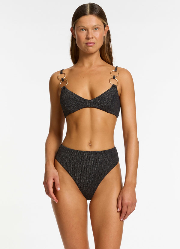 seafolly Tirari Nights Bralette Bikini Top - Black