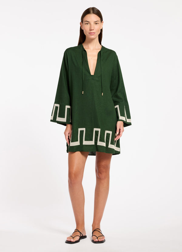 seafolly Tirari Nights Embroidered Mini Kaftan