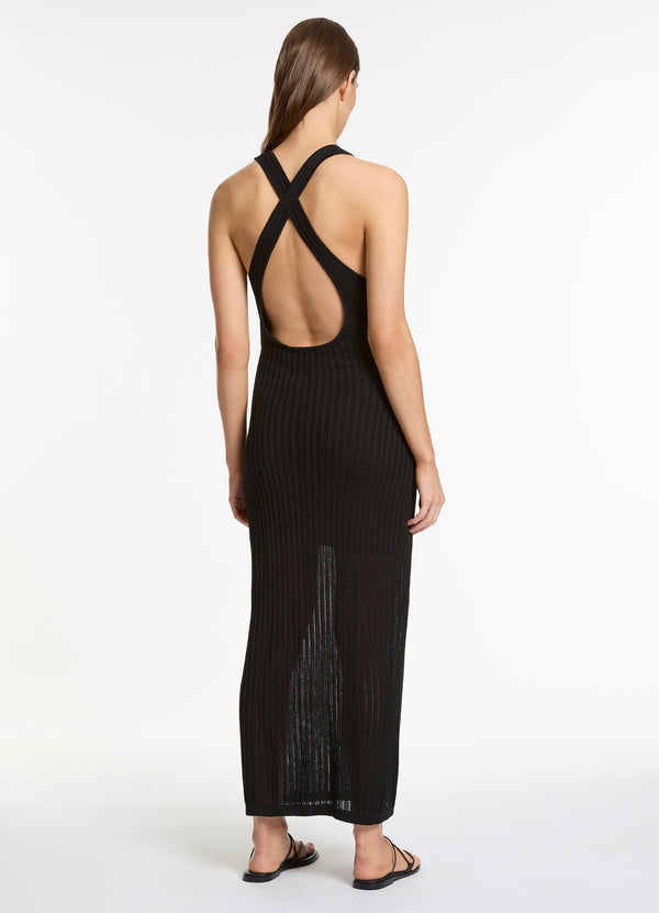 Seafolly Tirari Nights Knit Maxi Dress - Black