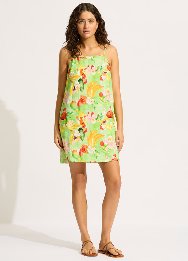 seafolly Tropique Bandeau Mini Dress - Aloe Gel