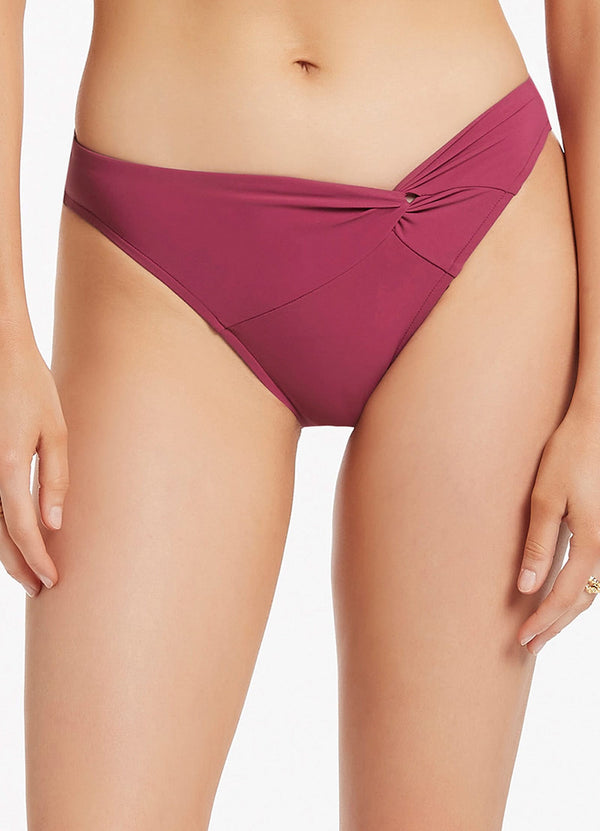 Seafolly Twist Front Hipster Bikini Bottom - Orchid