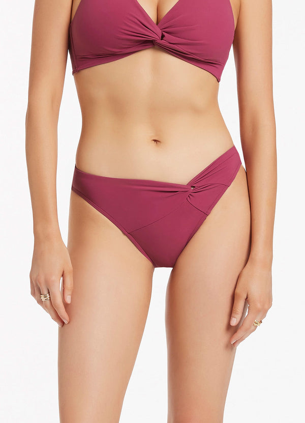 Seafolly Twist Front Hipster Bikini Bottom - Orchid