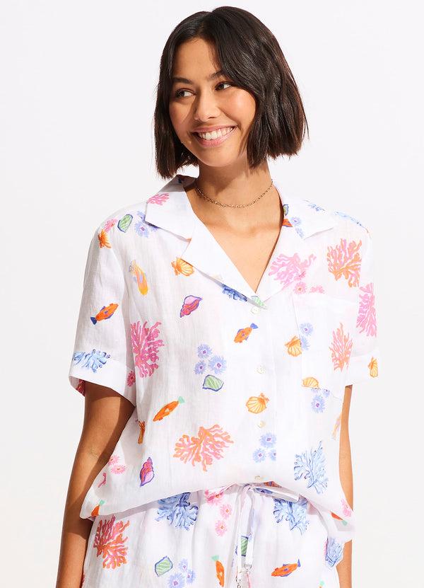 seafolly Under The Sea Beach Shirt - White