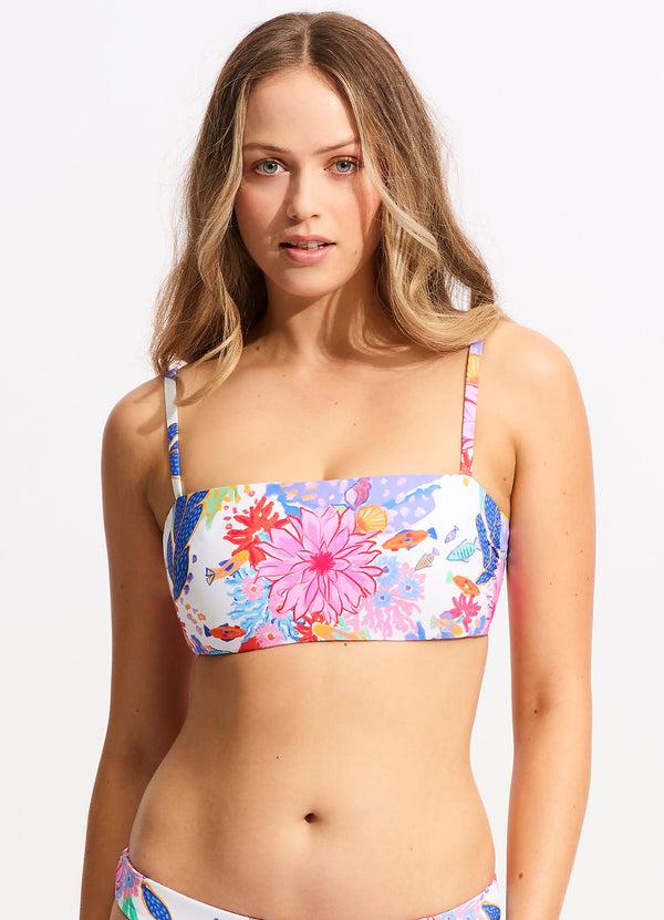 seafolly Under The Sea DD Tank Bikini Top - White