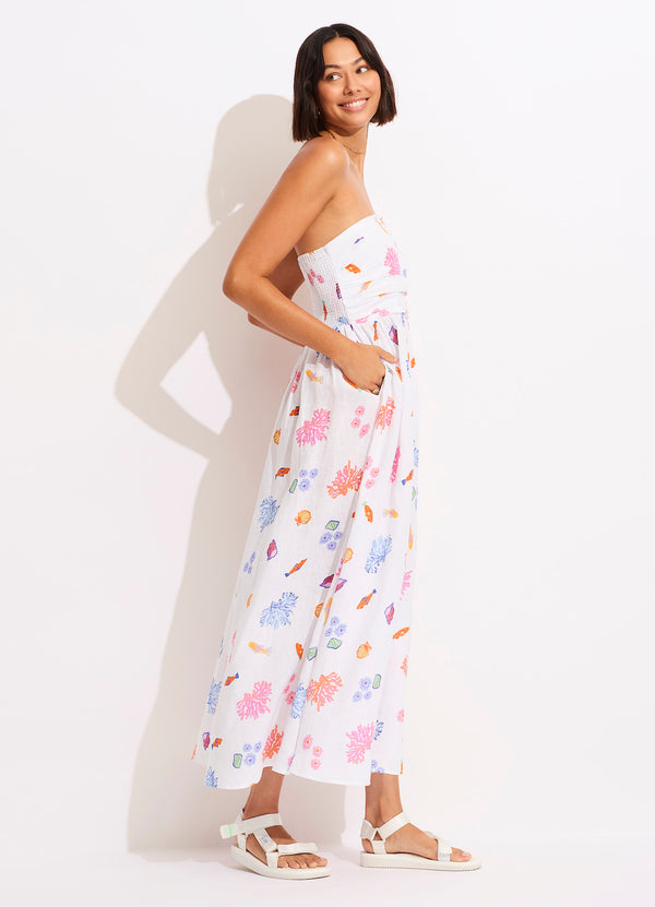 Seafolly Under The Sea Strapless Maxi Dress - White