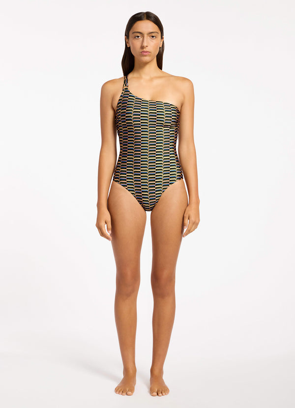seafolly Urban Geo One Shoulder One Piece