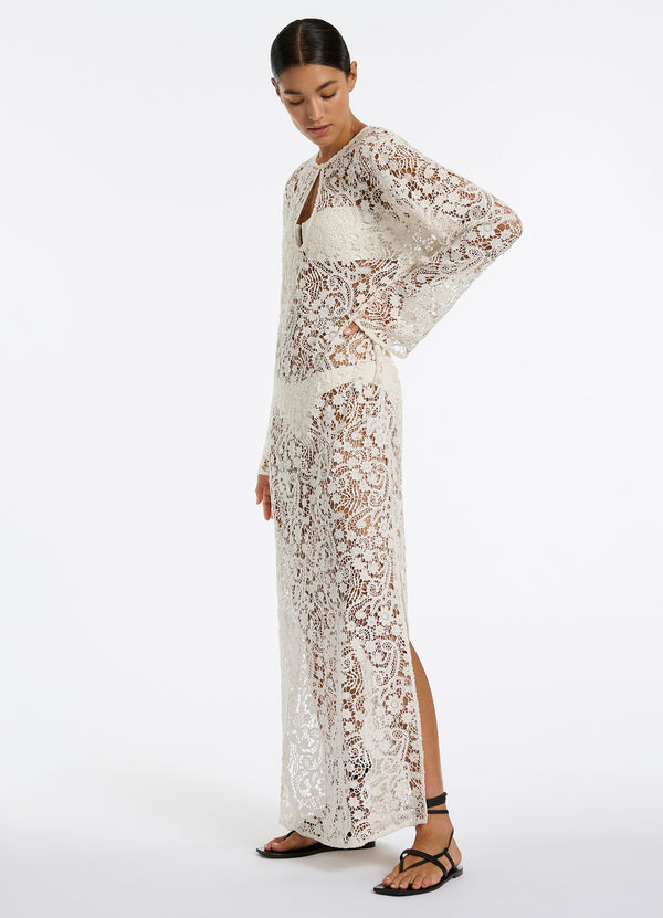 Seafolly Velana Lace Maxi Kaftan - Cream