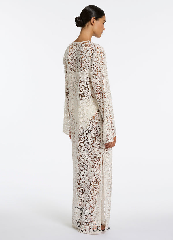 Seafolly Velana Lace Maxi Kaftan - Cream