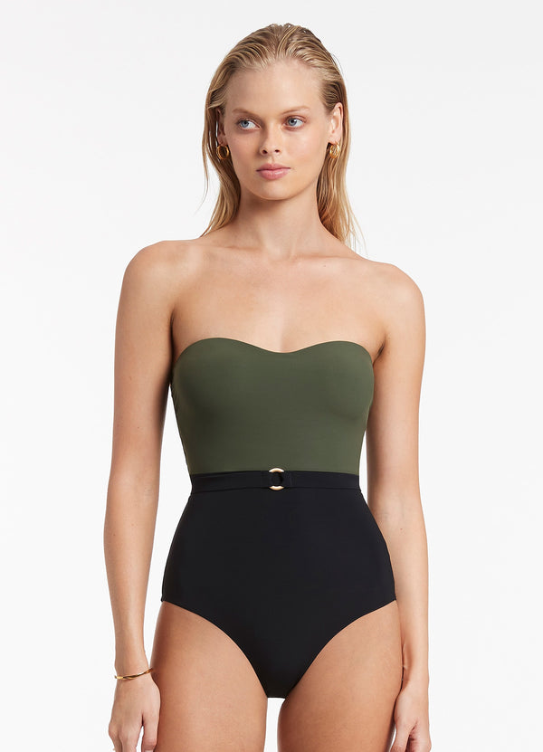Seafolly Versa Bandeau One Piece - Olive