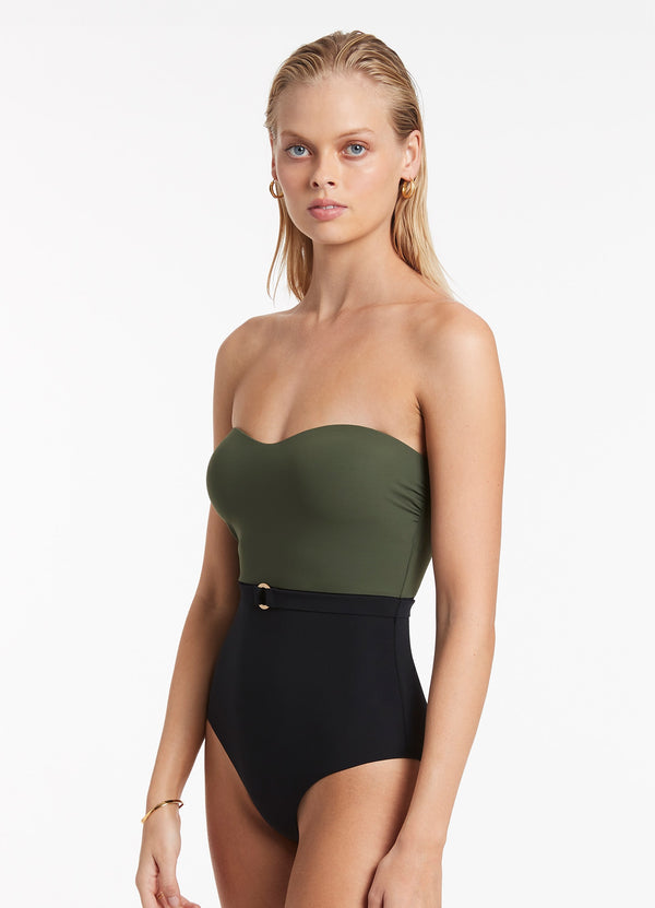 Seafolly Versa Bandeau One Piece - Olive