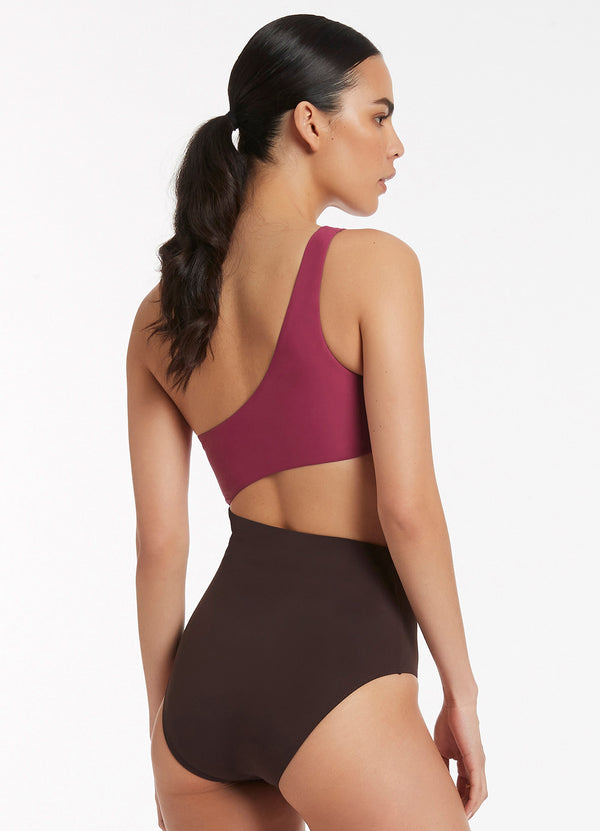 Seafolly Versa One Shoulder One Piece - Orchid