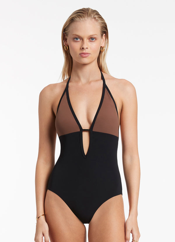 Seafolly Versa Plunge One Piece - Latte