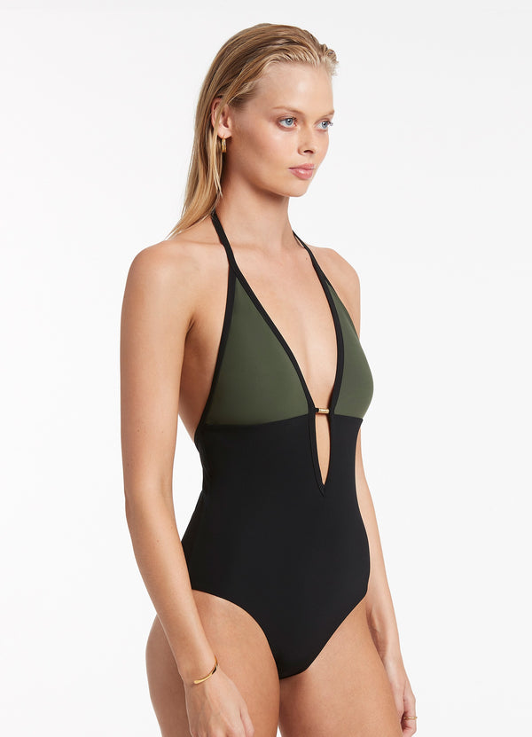 Seafolly Versa Plunge One Piece - Olive