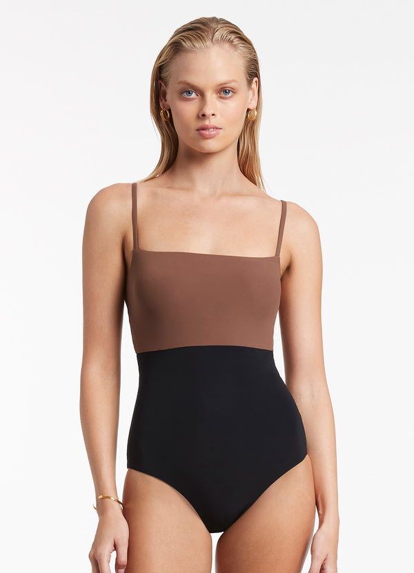 Seafolly Versa Tank One Piece - Latte