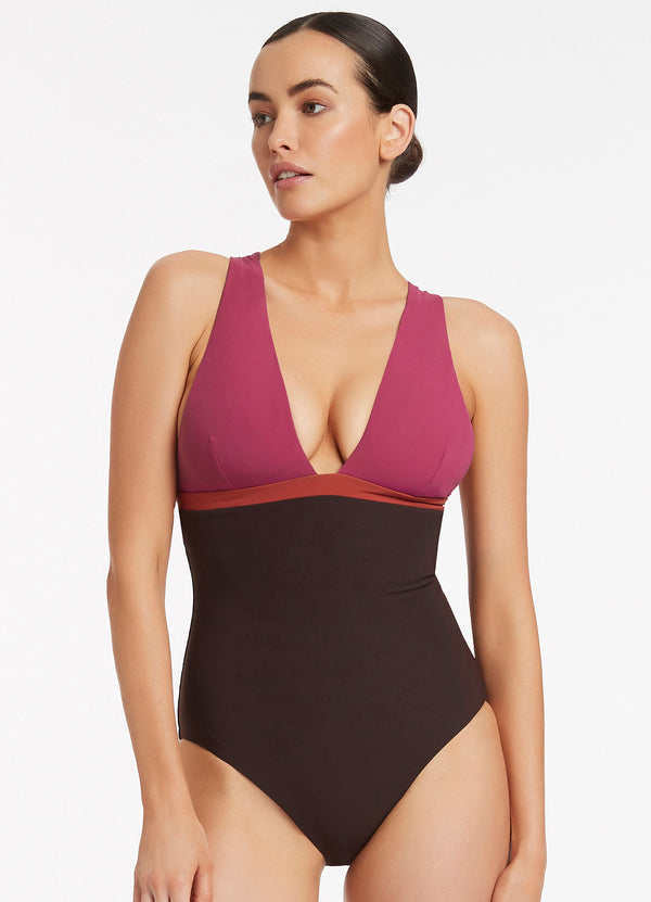 Seafolly Versa Tie Back One Piece - Orchid