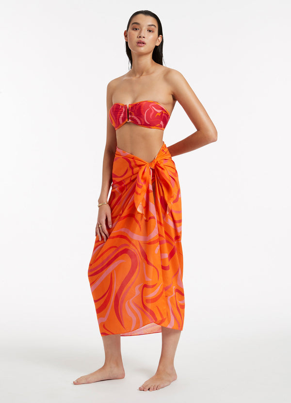 Seafolly Vortici Sarong - Retro Orange