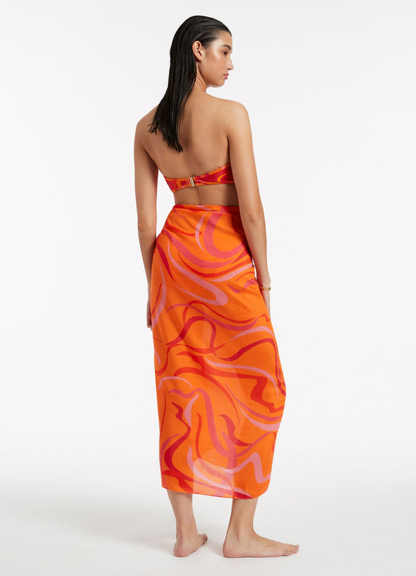 Seafolly Vortici Sarong - Retro Orange
