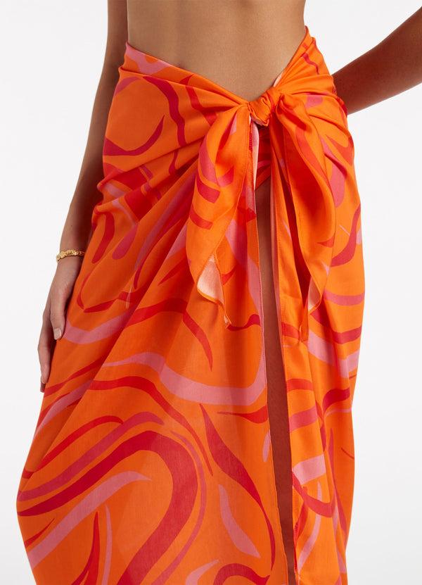 Seafolly Vortici Sarong - Retro Orange