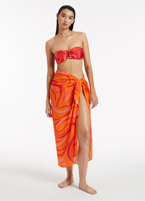 seafolly Vortici Sarong - Retro Orange