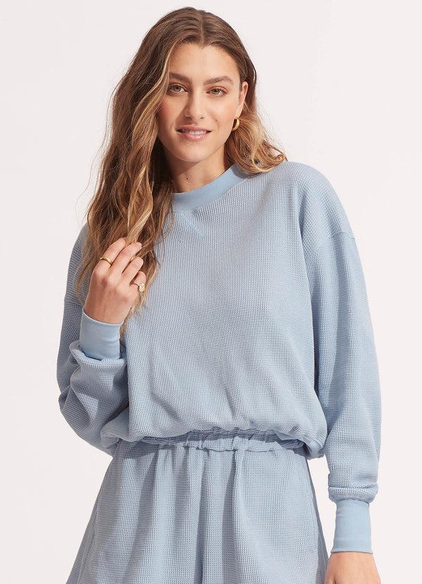 seafolly Waffle Sweat Top - Powder Blue