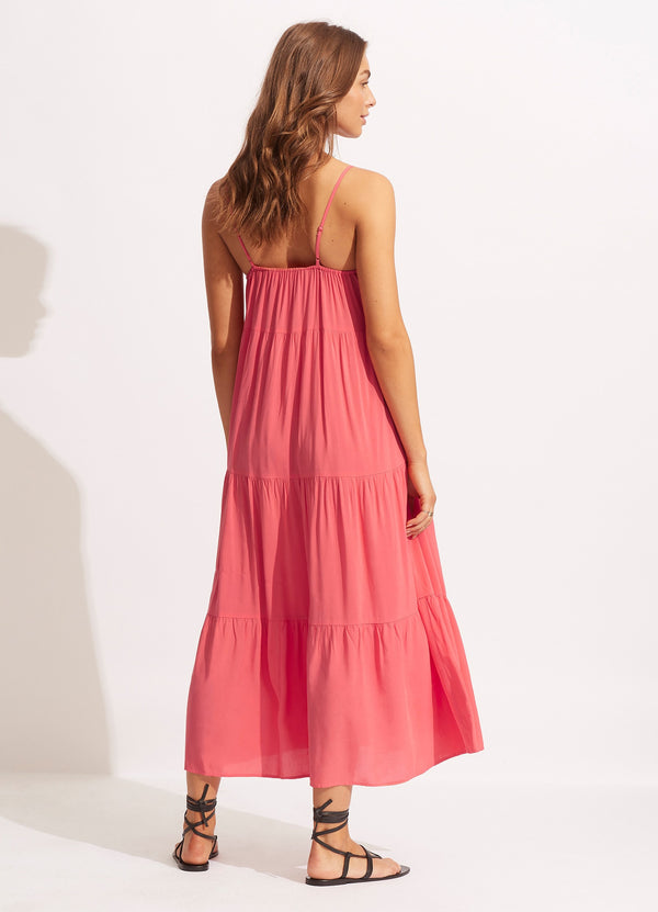Seafolly Weekend Tier Dress - Sun Kissed Coral