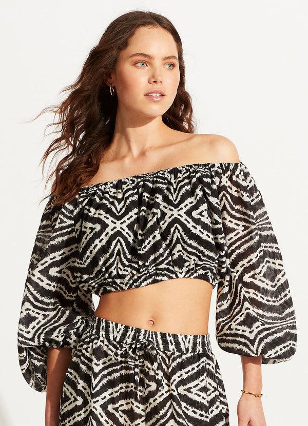 seafolly Zanzibar Crop Top - Black