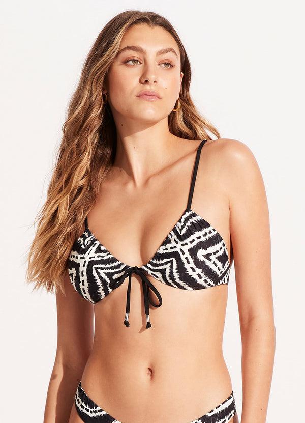 seafolly Zanzibar Drawstring Bralette - Black