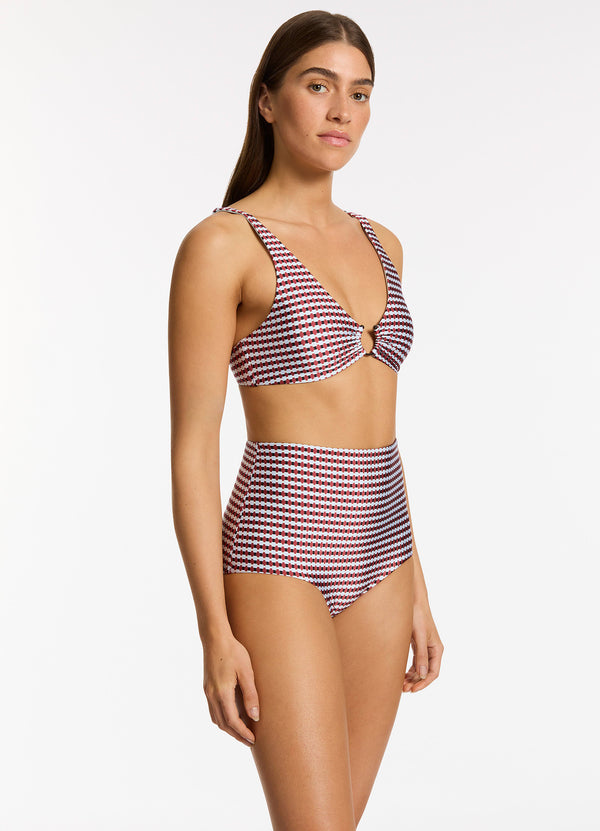 Seafolly Zarla Geo Triangle Bikini Top - Ruby