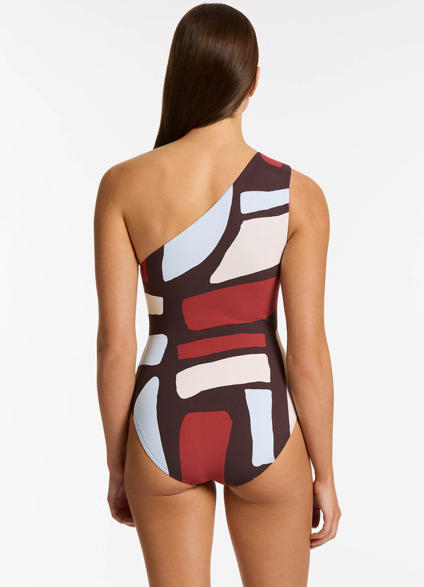 Seafolly Zarla One Shoulder One Piece - Ruby