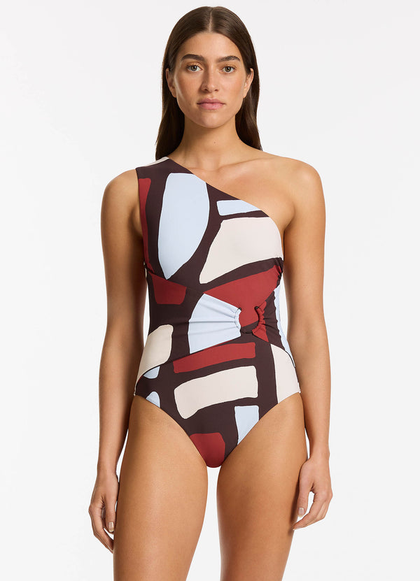 Seafolly Zarla One Shoulder One Piece - Ruby