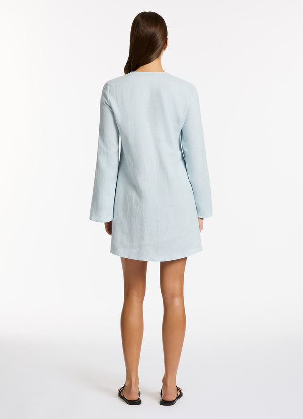 Seafolly Zarla Tie Front Mini Cover Up - Pebble