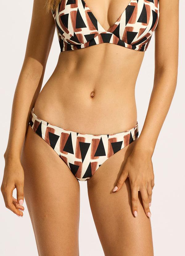 Seafolly Secret Garden Reversible Hipster Bikini Bottom - Black