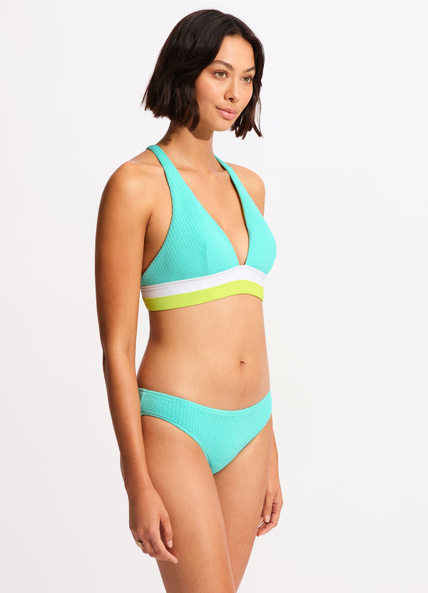 Seafolly Slice Of Splice Triangle Bikini Top - Lime Burst