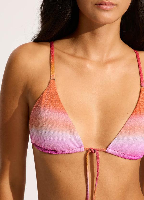 Seafolly Spectrum Slide Triangle Bikini Top - Hot Pink