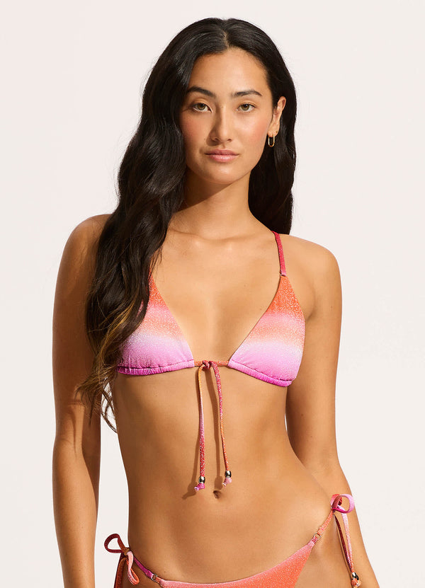seafolly Spectrum Slide Triangle Bikini Top - Hot Pink
