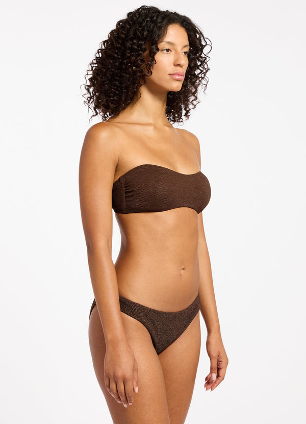 Seafolly Tirari Nights Minimal Bandeau Bikini Top - Chocolate
