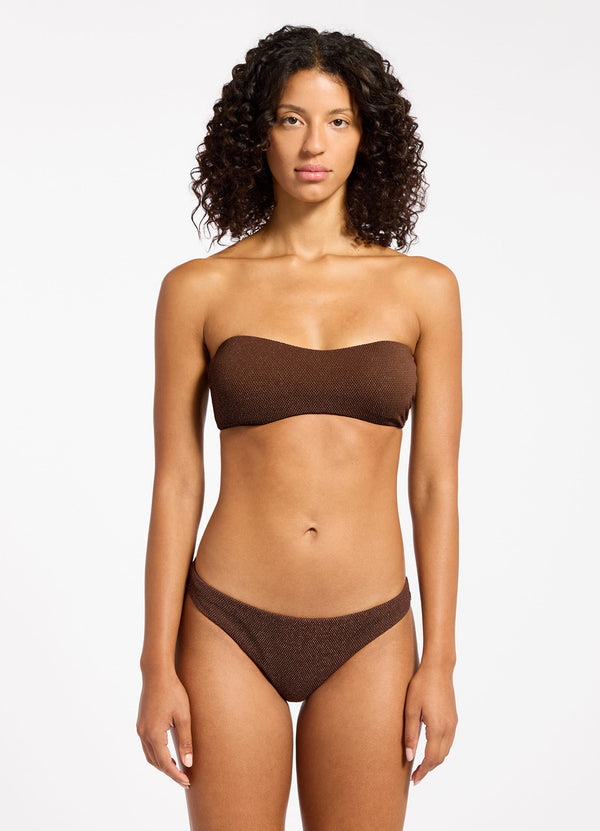 seafolly Tirari Nights Minimal Bandeau Bikini Top - Chocolate