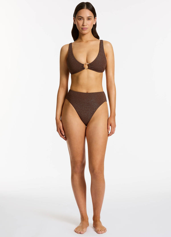 Seafolly Tirari Nights Triangle Bikini Top - Chocolate