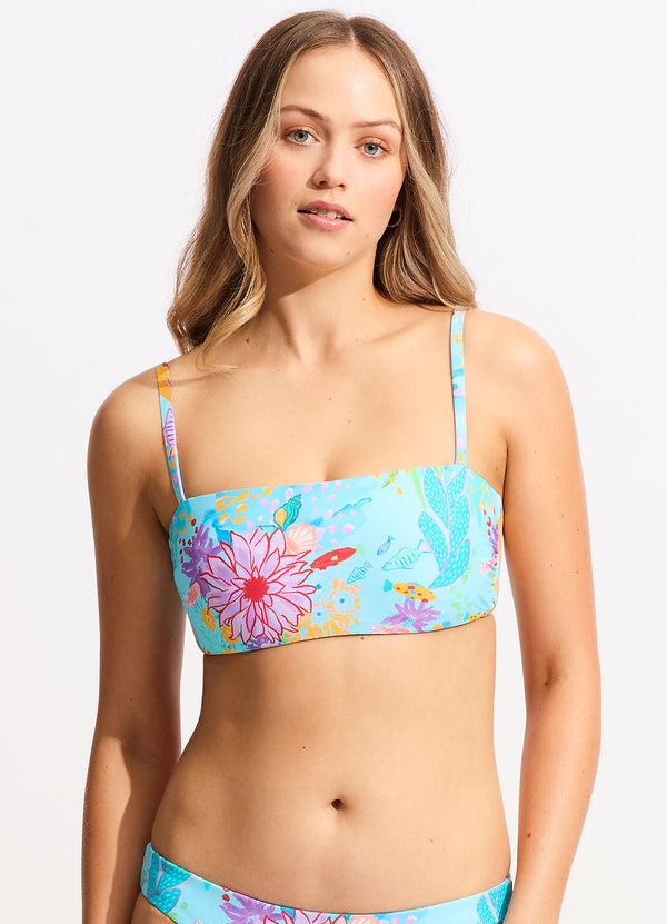 seafolly Under The Sea DD Tank Bikini Top - Blue Mist
