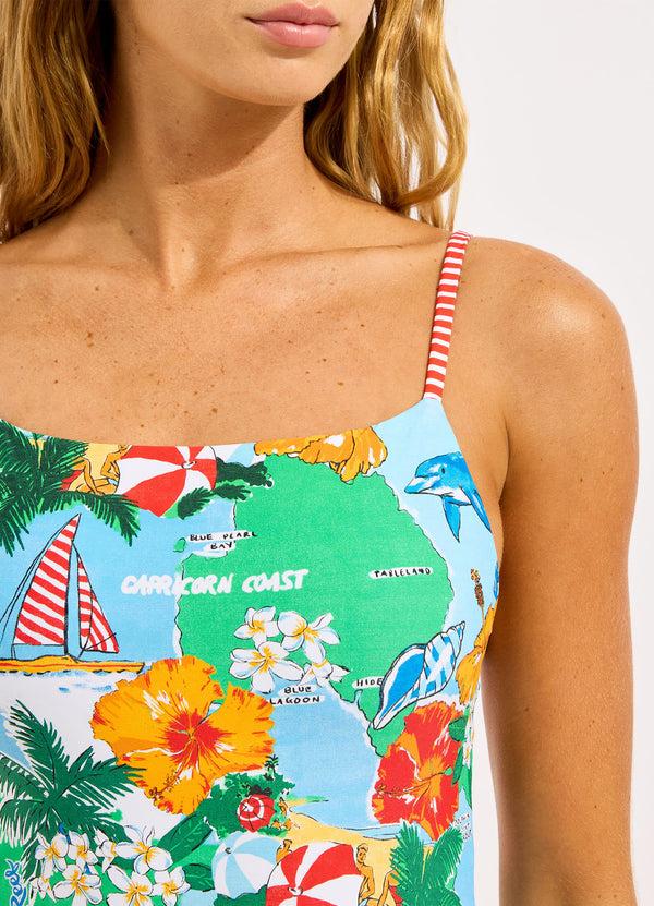 Seafolly Viva Vacation Square Neck One Piece Swimsuit