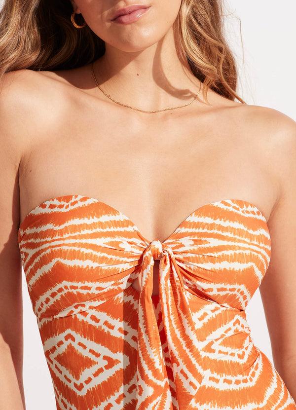 Seafolly Zanzibar Twist Tie Front One Piece - Mandarin