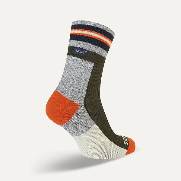 Sealskinz Surlingham Waterproof All Weather Ankle Length Striped Cuff Sock